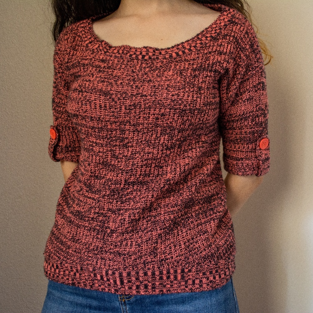 Pink and Black Knit Sweater